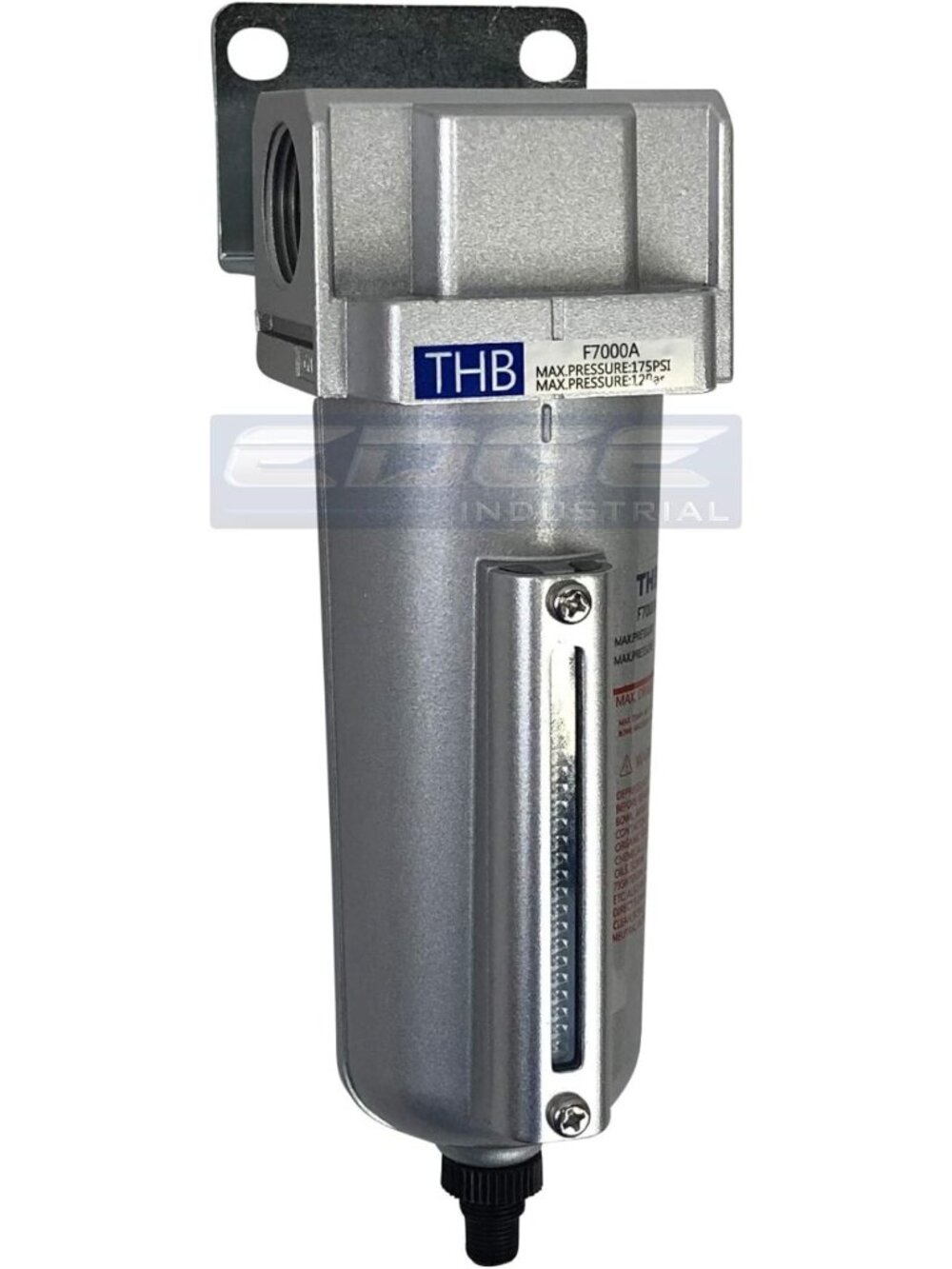 Heavy Duty High Flow Air Filter with Metal Bowl & Auto Drain, 5 Micron, 3/4" NPT